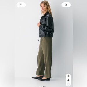 Aritzia Dark Olive Effortless Pants in Curve